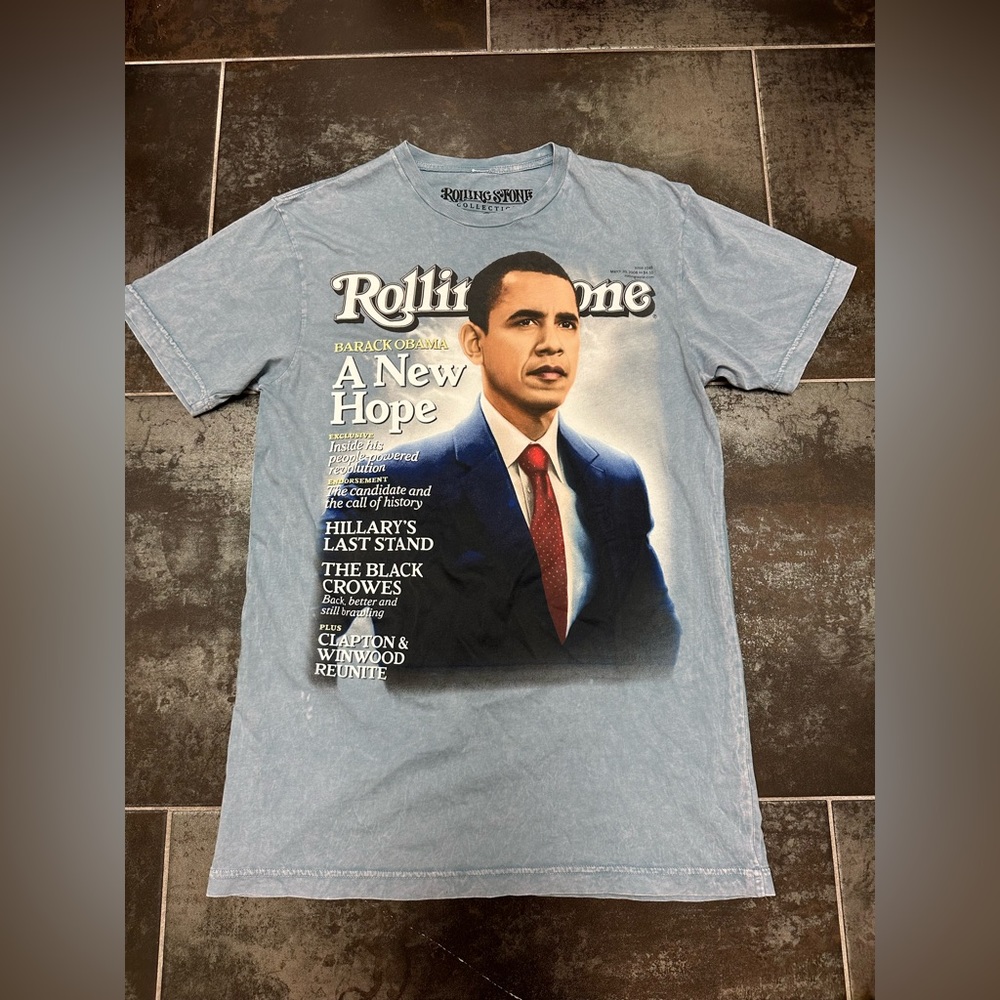 N10 Rolling Stone Collection TShirt Obama Limited Edition Blue Size M RARE